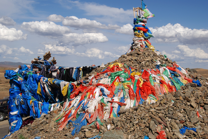 Grande Ovoo sulla strada che conduce da Ulaanbaatar a Kharkhorin nella Mongolia centrale